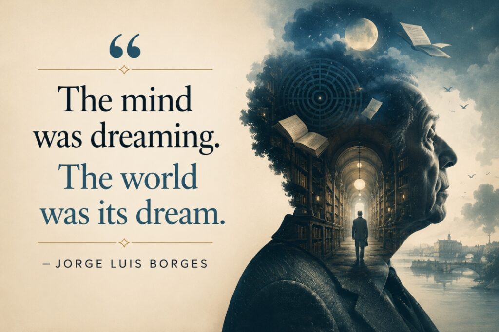 Jorge Luis Borges quote on mind and world