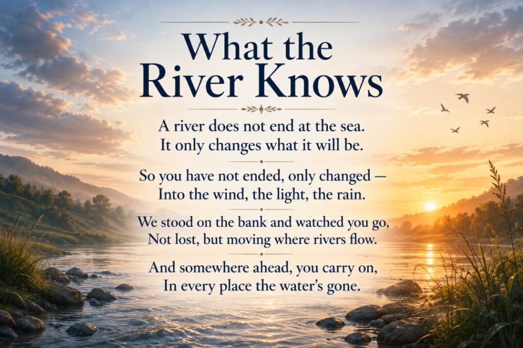 What the River Knows, best funeral poem