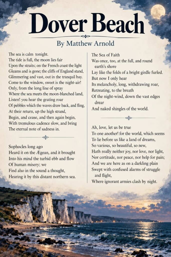 Dover Beach full poem by Matthew Arnold